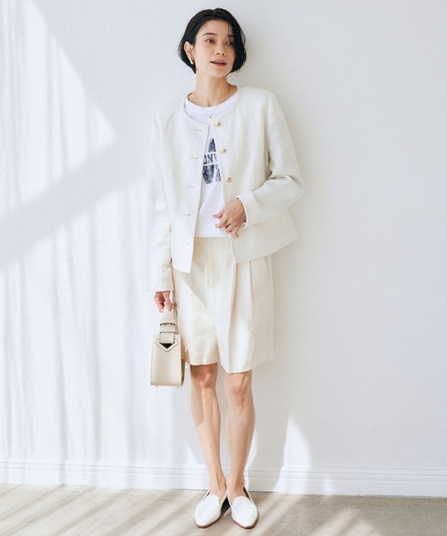 BARNYARDSTORM(バンヤードストーム)の「BARNYARDSTORM / リネンショートパンツ(その他パンツ・レディース・ブラック/オフホワイト・0/1)」の9枚目の写真