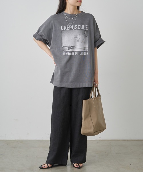 PUAL CE CIN(ピュアルセシン)の「ピグメントフォトプリントTシャツ(Tシャツ/カットソー・レディース・オフホワイト/グレー・FREE)」の20枚目の写真