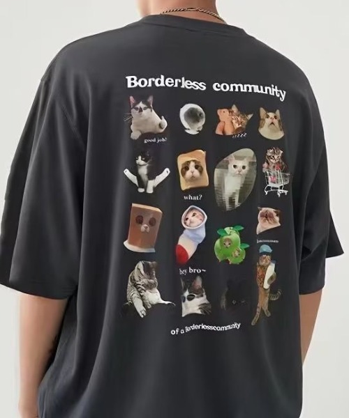 GEMEDA(ジェメダ)の「キャットプリントTシャツ(Tシャツ/カットソー・レディース・ダークグレー/ベージュ/ホワイト・M)」の14枚目の写真