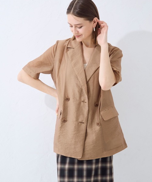 FOREVER 21（フォーエバー トゥエンティーワン）の「【2024SS】シアーラインジャケット（テーラードジャケット・レディース・ブラウン/ブラック/その他・FREE）」の2枚目の写真