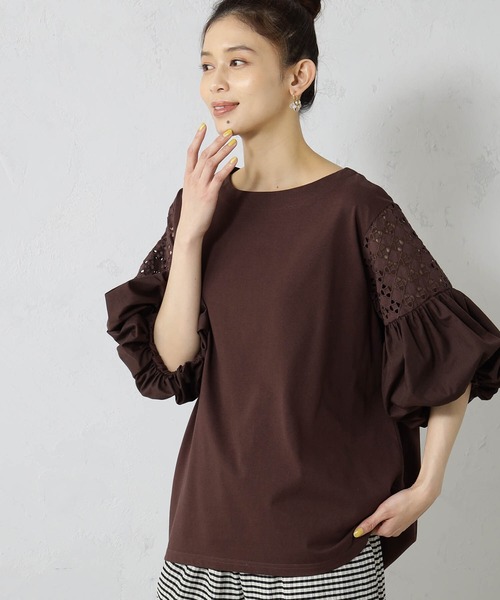 袖レース切替5分袖プルオーバー（Tシャツ/カットソー）｜FOUND