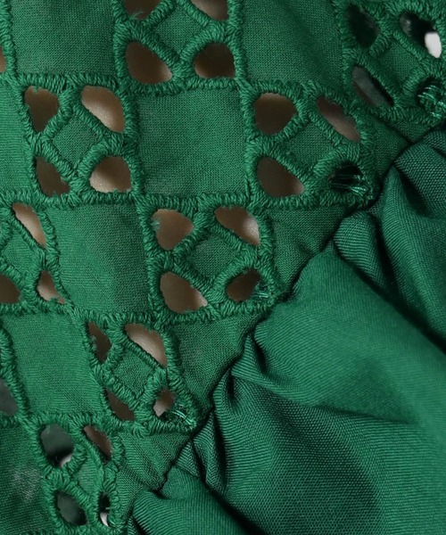 FOUND GOOD（ファウンドグッド）の「袖レース切替5分袖プルオーバー（Tシャツ/カットソー・レディース・ブラック/ホワイト系5/グリーン系5/ブラウン系8・L/M/S）」の19枚目の写真