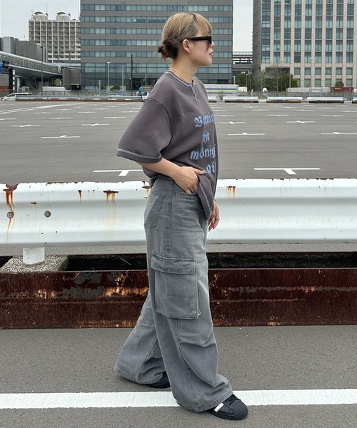 sedacle（セダクル）の「ステッチキーネックワッフルTシャツ（Tシャツ/カットソー・メンズ・マスタード/レッド/アイボリー/チャコールグレー/グレー・SMALL/MEDIUM/LARGE）」の16枚目の写真