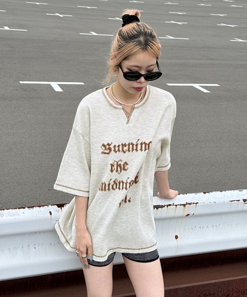 sedacle（セダクル）の「ステッチキーネックワッフルTシャツ（Tシャツ/カットソー・メンズ・マスタード/レッド/アイボリー/チャコールグレー/グレー・SMALL/MEDIUM/LARGE）」の20枚目の写真
