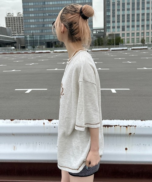 sedacle（セダクル）の「ステッチキーネックワッフルTシャツ（Tシャツ/カットソー・メンズ・マスタード/レッド/アイボリー/チャコールグレー/グレー・SMALL/MEDIUM/LARGE）」の21枚目の写真