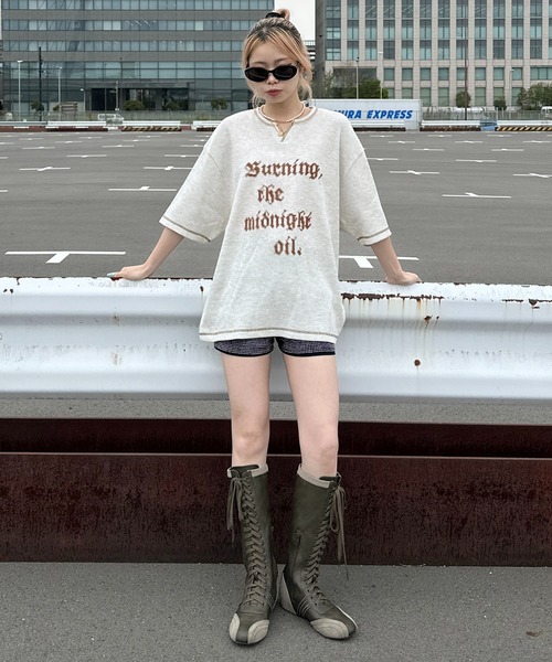sedacle（セダクル）の「ステッチキーネックワッフルTシャツ（Tシャツ/カットソー・メンズ・マスタード/レッド/アイボリー/チャコールグレー/グレー・SMALL/MEDIUM/LARGE）」の22枚目の写真