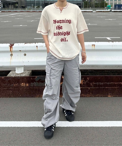 sedacle（セダクル）の「ステッチキーネックワッフルTシャツ（Tシャツ/カットソー・メンズ・マスタード/レッド/アイボリー/チャコールグレー/グレー・SMALL/MEDIUM/LARGE）」の8枚目の写真