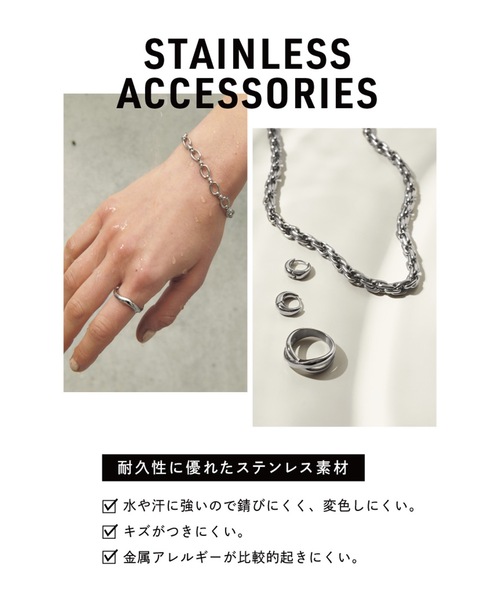 GOLDY(ゴールディ)の「【金属アレルギー軽減】クロス ライン ステンレス リング(リング・レディース・シルバー/ゴールド・FREE)」の8枚目の写真
