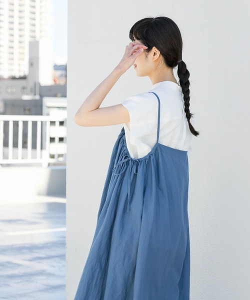 かぐれ（カグレ）の「リネンノースリーブワイドシャツ（Tシャツ
