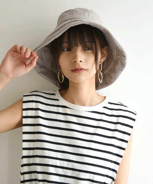 and it_(アンドイット)の「接触冷感ワイヤーリネンハット(ハット・レディース・ブラック/ネイビー/ライトグレー/ライトベージュ・FREE)」の5枚目の写真