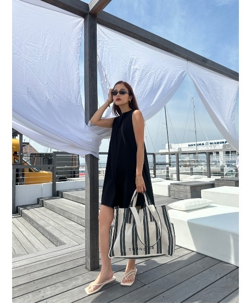 TRUNC（トランクエイティーエイト）の「Stripe Beach Bag（トートバッグ・レディース・アイボリー・FREE）」の6枚目の写真