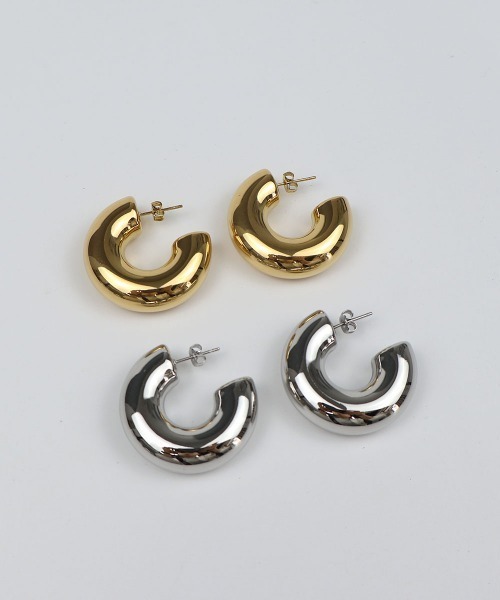 セール】【金属アレルギー対応】ボリューム フープ ピアス