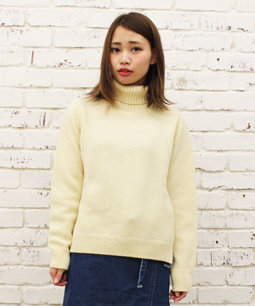 CIAOPANIC（チャオパニック）の「【Ciaopanic】ウォッシャブル天竺編みタートルネック（ニット/セーター・レディース・ホワイト/アイボリー/グレー/ネイビー・FREE）」の2枚目の写真