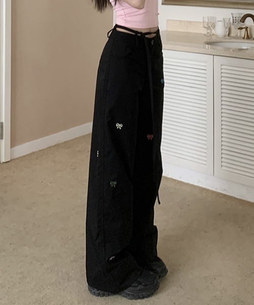 Vipoa（ヴィポア）の「little ribbon ワイドパンツ（その他パンツ・レディース・ブラック/ベージュ・MEDIUM/LARGE）」の20枚目の写真