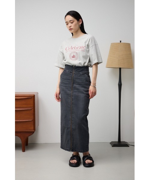 AZUL by moussy(アズールバイマウジー)の「カレッジプリントビッグTシャツ(Tシャツ/カットソー・レディース・オフホワイト/チャコールグレー/グリーン/ライトグレー・FREE)」の15枚目の写真