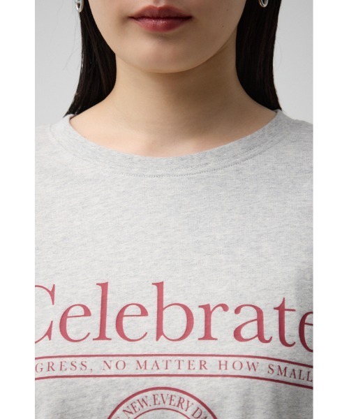 AZUL by moussy(アズールバイマウジー)の「カレッジプリントビッグTシャツ(Tシャツ/カットソー・レディース・オフホワイト/チャコールグレー/グリーン/ライトグレー・FREE)」の11枚目の写真