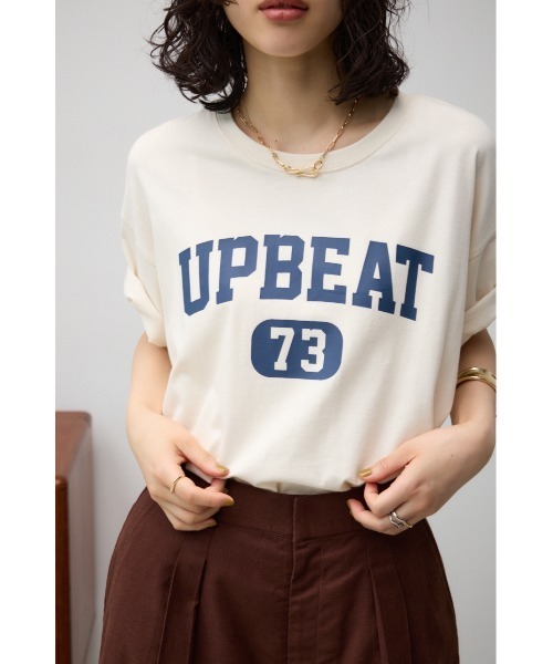 AZUL by moussy(アズールバイマウジー)の「カレッジプリントビッグTシャツ(Tシャツ/カットソー・レディース・オフホワイト/チャコールグレー/グリーン/ライトグレー・FREE)」の7枚目の写真