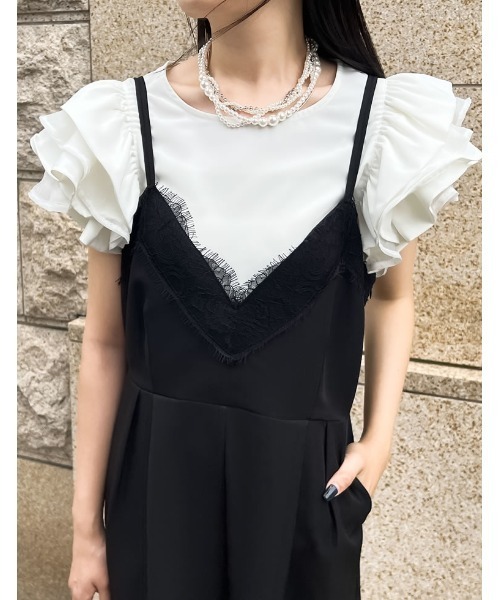 MEISM（ミズム）の「[2024 SUMMER COLLECTION][MEISM by Re:EDIT]レイヤードフリルスリーブブラウス（シャツ/ブラウス・レディース・ブラック/ホワイト・MEDIUM/LARGE）」の20枚目の写真