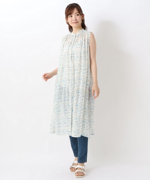 one'sterrace（ワンズテラス）の「リゾート サバンナ柄ワンピース（ワンピース・レディース・アイボリー系8/グレー系4/ネイビー系5・02）」の12枚目の写真