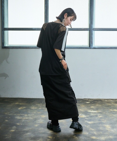 HARE（ハレ）の「【EDGY MODE】レースキリカエビッグT（Tシャツ/カットソー・レディース・グレー/ブラック・FREE）」の17枚目の写真