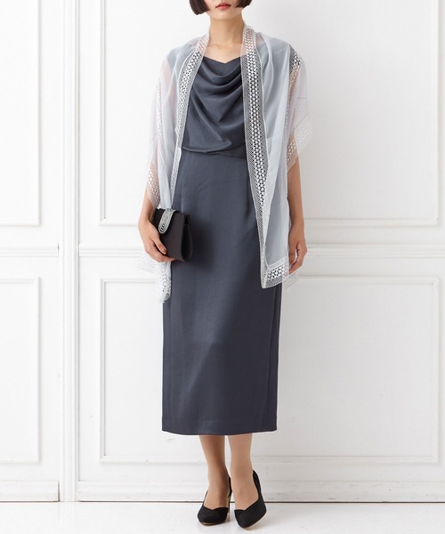 セール】胸元ドレープ2WAYタイトラインパーティードレス 結婚式