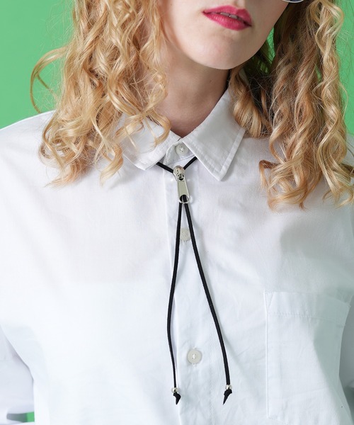 an meets zakka ファスナー革紐ループタイ / ネックレス メンズ