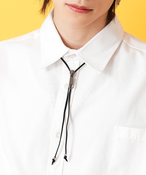 an meets zakka ファスナー革紐ループタイ / ネックレス メンズ