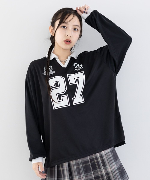 repipi armario（レピピ アルマリオ）の「ナンバリングルーズロンT（Tシャツ/カットソー・キッズ・ホワイト/ネイビー/ブラック・SMALL/MEDIUM/LARGE）」の2枚目の写真