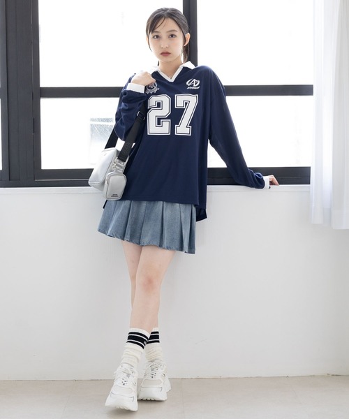 repipi armario（レピピ アルマリオ）の「ナンバリングルーズロンT（Tシャツ/カットソー・キッズ・ホワイト/ネイビー/ブラック・SMALL/MEDIUM/LARGE）」の4枚目の写真