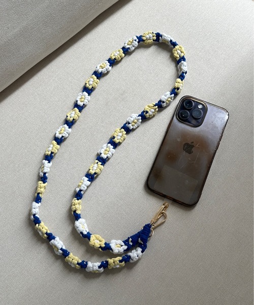 kutirlune／クロシェフラワースマホショルダー（スマホグッズ