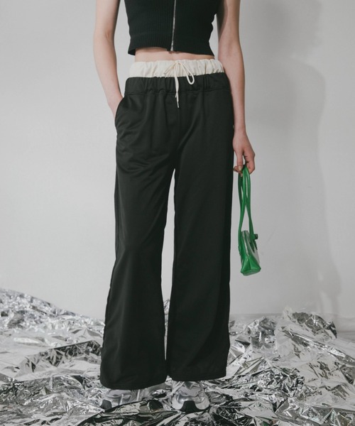 Solace（ソレイス）の「ダブルウエストストレートパンツ（スラックス・レディース・ブラック・FREE）」の7枚目の写真