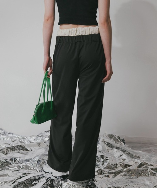 Solace（ソレイス）の「ダブルウエストストレートパンツ（スラックス・レディース・ブラック・FREE）」の6枚目の写真