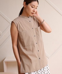 ONE'S TRUE（ワンズトゥルー）の「【UVカット・はっ水・防シワ】スリーブレスシャツチュニック（シャツ/ブラウス）」