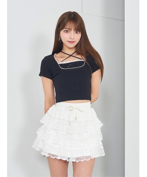 Darich スクエアネックレースリブカットトップス スクエアネックレースリブカットトップス – Darich (ダーリッチ)