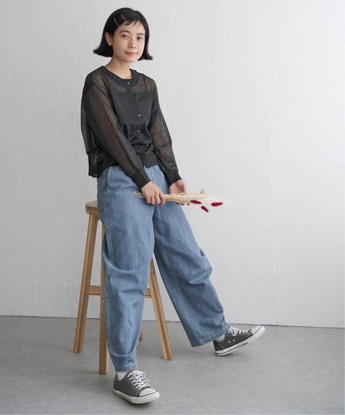 LBC（エルビーシー）の「シアー２ＷＡＹヘリンボンクロシェニット（カーディガン/ボレロ・レディース・ベージュ/ブラック/クリアグリーン・M/L）」の14枚目の写真