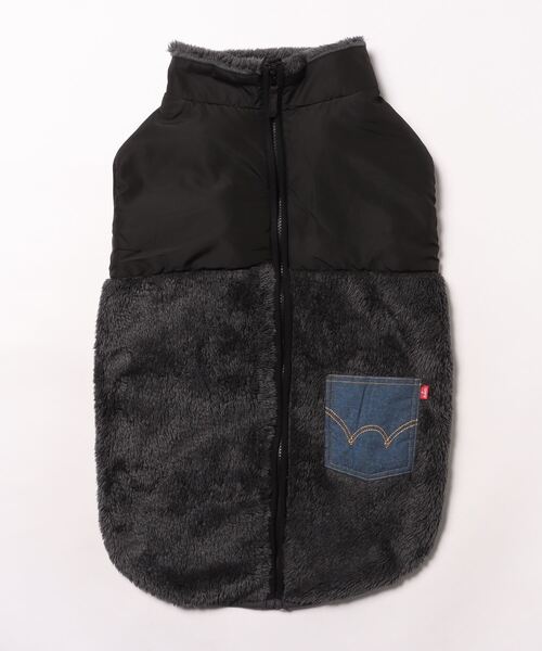 【セール】EDWIN/デニムポケット付切り替えフリースベスト大型犬（ペットウェア）｜EDWIN（エドウィン）