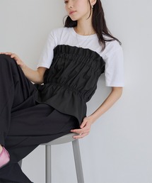 titivate | ギャザーペプラムビスチェ(チューブトップ)