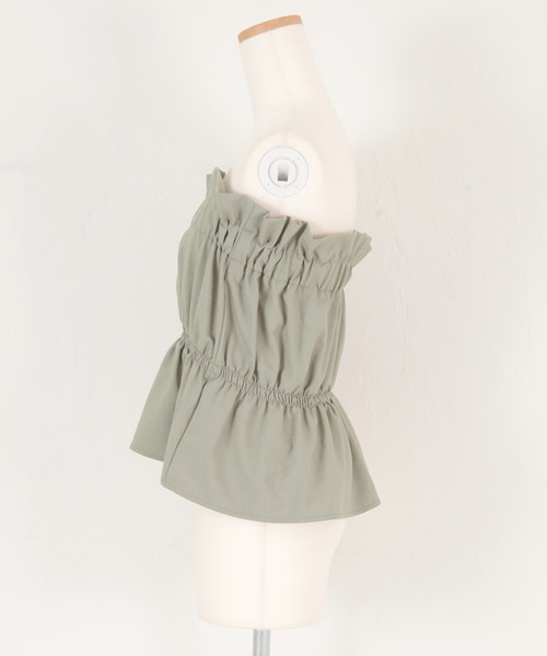 titivate（ティティベイト）の「ギャザーペプラムビスチェ（チューブトップ・レディース・ブラック/グレー・M）」の15枚目の写真