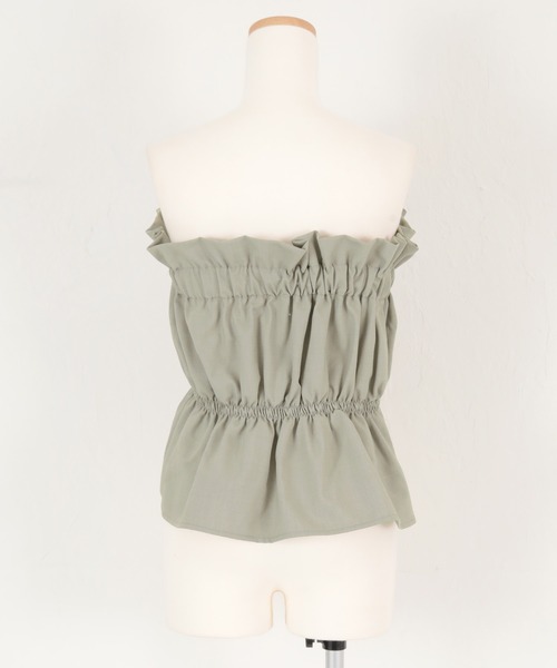 titivate（ティティベイト）の「ギャザーペプラムビスチェ（チューブトップ・レディース・ブラック/グレー・M）」の16枚目の写真