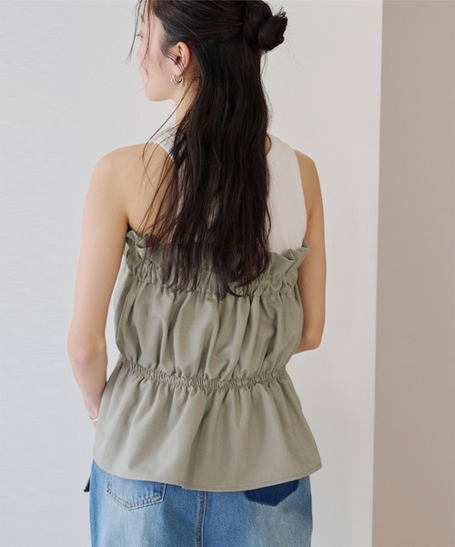 titivate（ティティベイト）の「ギャザーペプラムビスチェ（チューブトップ・レディース・ブラック/グレー・M）」の11枚目の写真