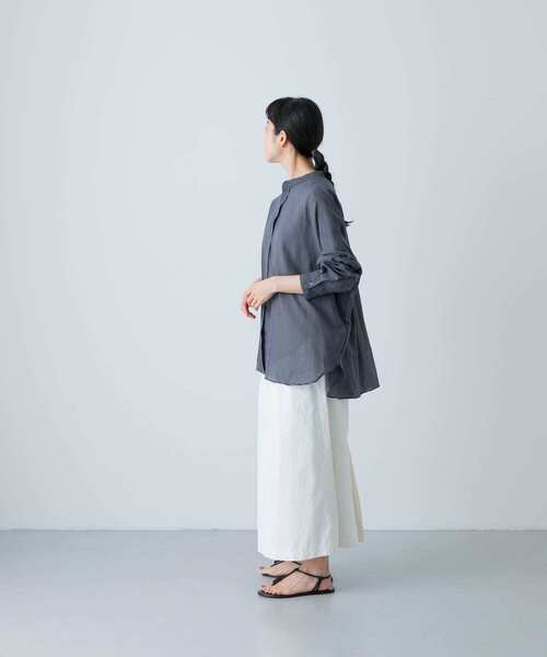 かぐれ（カグレ）の「バックタックワイドシャツ（シャツ/ブラウス・レディース・グリーン系その他/チャコールグレー/ライトグレー・FREE）」の13枚目の写真