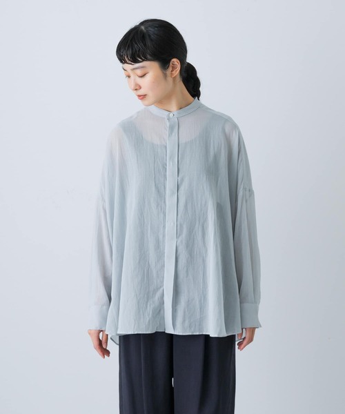 かぐれ（カグレ）の「バックタックワイドシャツ（シャツ/ブラウス・レディース・グリーン系その他/チャコールグレー/ライトグレー・FREE）」の14枚目の写真