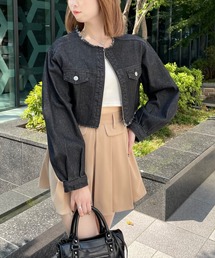 clear | フリンジデニムジャケット [ヴィンテージライク スタイルアップ]≪再入荷≫(デニムジャケット)