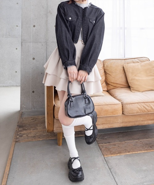 clear（クリア）の「フリンジデニムジャケット [ヴィンテージライク スタイルアップ]≪再入荷≫（デニムジャケット・レディース・インディゴブルー/ブラック・F）」の22枚目の写真