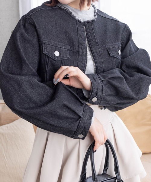 PLEIN SUD JEANS デニムフリンジ ジャケット Y2K ヴィンテージ デニムセットアップ着用可能 】ヴィンテージケミカルブリーチボーイ