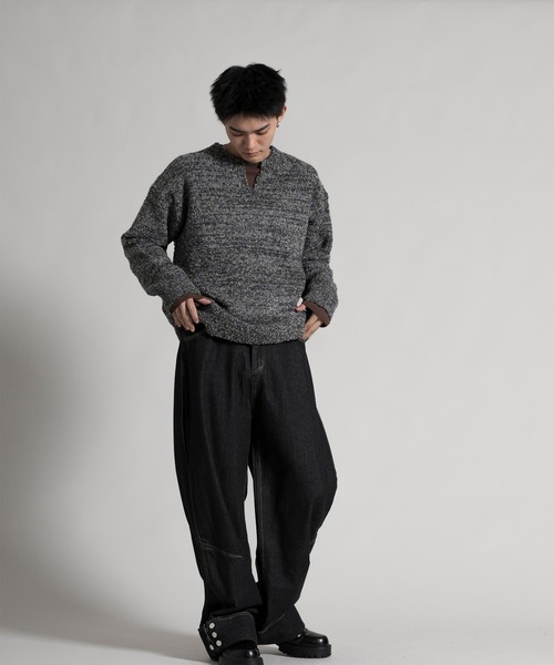 aimoha(アイモハ)の「【aimoha neo】 Heathered Texture Pullover(ニット/セーター・メンズ・グリーン/グレー・MEDIUM/LARGE/X-LARGE/XX-LARGE)」の5枚目の写真