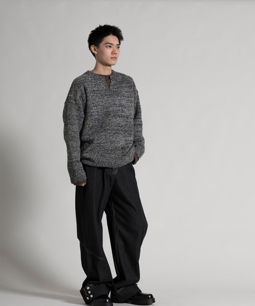 aimoha(アイモハ)の「【aimoha neo】 Heathered Texture Pullover(ニット/セーター・メンズ・グリーン/グレー・MEDIUM/LARGE/X-LARGE/XX-LARGE)」の7枚目の写真