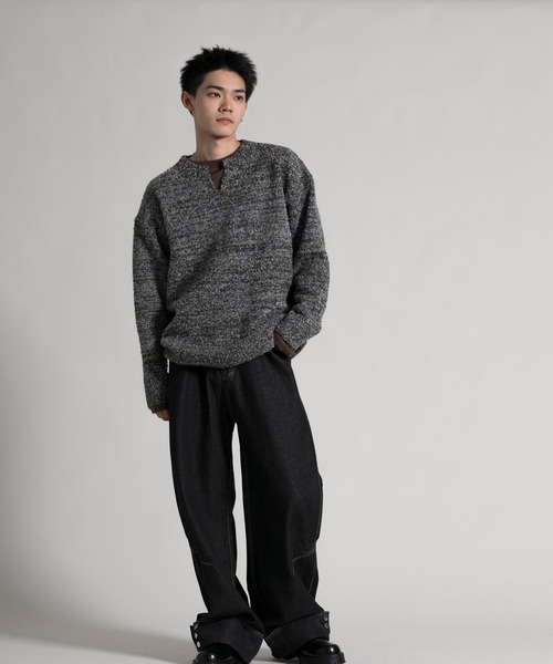 aimoha(アイモハ)の「【aimoha neo】 Heathered Texture Pullover(ニット/セーター・メンズ・グリーン/グレー・MEDIUM/LARGE/X-LARGE/XX-LARGE)」の9枚目の写真