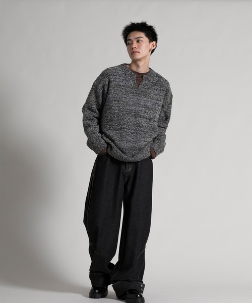 aimoha(アイモハ)の「【aimoha neo】 Heathered Texture Pullover(ニット/セーター・メンズ・グリーン/グレー・MEDIUM/LARGE/X-LARGE/XX-LARGE)」の10枚目の写真