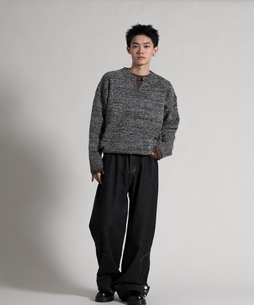 aimoha(アイモハ)の「【aimoha neo】 Heathered Texture Pullover(ニット/セーター・メンズ・グリーン/グレー・MEDIUM/LARGE/X-LARGE/XX-LARGE)」の12枚目の写真